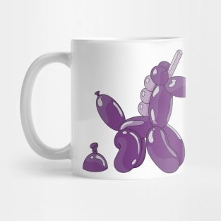 Bright purple balloon unicorn making a balloon unicorn poop... Mug